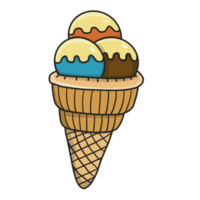 ice cream in waffle cone. png
