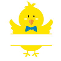 bébé poulet jaune avec motif monogramme divisé png