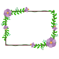 Round wreath with twigs with pueple floral  .design graphic png