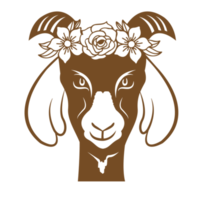 Goat with Flower Crown png