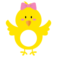 Yellow lady chicken with Split Monogram design png