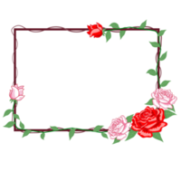 Round wreath with twigs with rose floral  .design graphic png