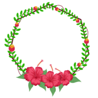 couronne ronde avec brindilles avec motif floral .design png