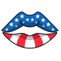 lips American flag design png