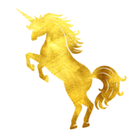élément doré cheval ou licorne png