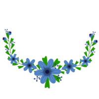 Beautiful floral half moon bouquet wreath png