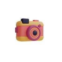 3d render of camera ,Tourism and travel concept,minimal style,Flat lay. photo