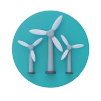 wind turbine symbol, Alternative source of electricity, clean energy, 3d rendering. photo