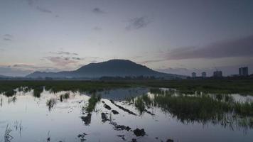 granja de cultivo inundada timelapse video