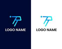 letter I and p modern logo design template vector