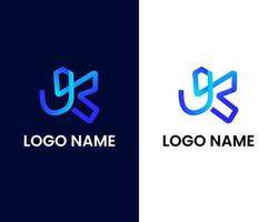 plantilla de diseño de logotipo moderno letra j y k vector