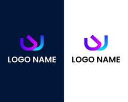 letter u and w modern logo design template vector