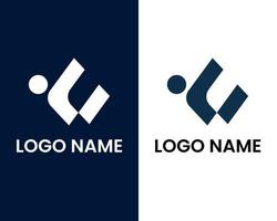 letra w con plantilla de diseño de logotipo de hombre de negocios vector