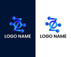 letter z with tech modern logo design template vector