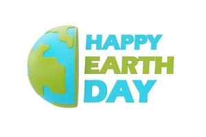 Happy earth day with World globe,World environment day,3d rendering. photo