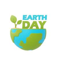 Happy earth day with World globe,World environment day,3d rendering. photo