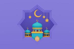 3d ramadan greetings,Islamic holiday, Raya Hari, Eid al Adha, 3d rendering. photo