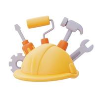 Construction tools and equipment,Happy labour day.3d rendering photo