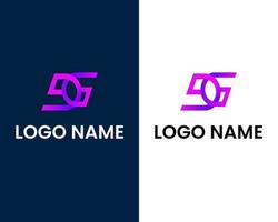 plantilla de diseño de logotipo moderno letra g y g vector