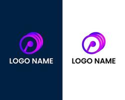 letter o and p modern logo design template vector