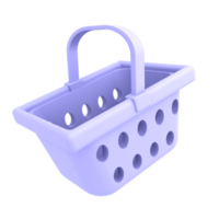 e-commerce pictogram leeg winkelmandje 3d illustratie png