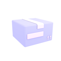 Caixa de encomendas 3d ou ilustração de comércio eletrônico de ícone de caixas de papelão png