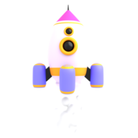 3d rocket target boost business isolated render illustration png