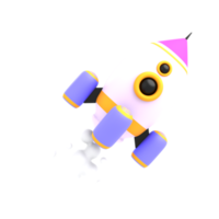 3d rocket target boost business isolated render illustration png