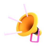 3d render megaphone refer a friend concept illustration png