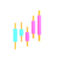 gráfico de comercio de velas 3d ilustración de procesamiento aislado png