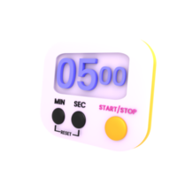 3d digitale stopwatch pictogram geïsoleerde illustratie png