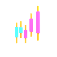 gráfico de negociação de velas 3d isolado render ilustração png