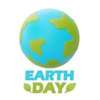 Happy earth day with World globe,World environment day,3d rendering. photo