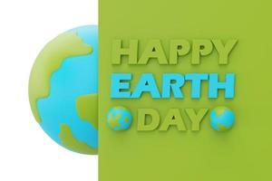 Happy earth day with World globe,World environment day,3d rendering. photo