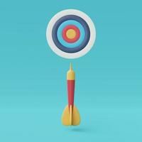 Dartboard with dart arrow,Achieving the goal,success business strategy concept,minimal style,3d rendering. photo