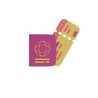 3d render of  Passports and tickets ,Tourism and travel concept,minimal style,Flat lay. photo