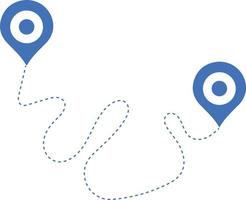 Distance solid icon, navigation and route, map pointer vector