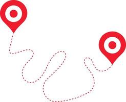 GPS location flat symbol. Distance solid icon, navigation and route, map pointer vector