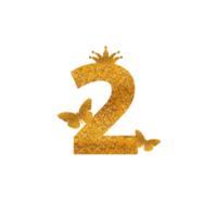 Two number, cake toppers with fairy. Happy birthday, gold background. png