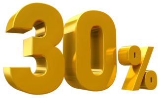 30% d'offre d'or de luxe en 3d png