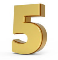 Number 5 gold png