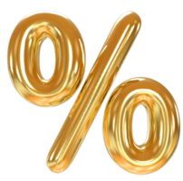 Percent gold 3d png