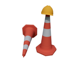 elemento de design abstrato renderização 3d do conceito minimalista de cone de trânsito png