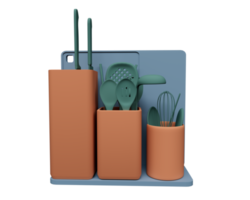elemento de diseño abstracto 3d render del concepto minimalista de utensilio de cocina