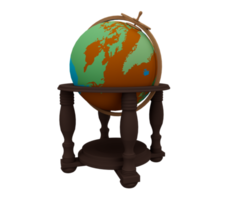 3d renderização do globo geográfico do planeta em pé terra