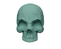 hoofd schedel 3d render abstract ontwerp element minimalistisch concept png