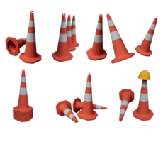 elemento de design abstrato renderização 3d do conceito minimalista de cone de trânsito png