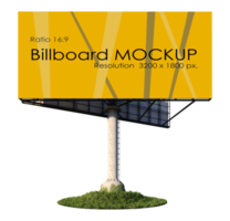 Mockup image of 3d rendering stand alone billboard png