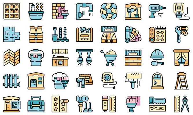 Remodeling icons set vector flat
