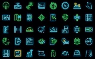 Trajectory icons set outline vector. Business road vector neon